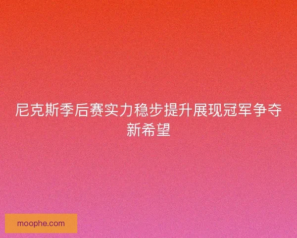 尼克斯季后赛实力稳步提升展现冠军争夺新希望
